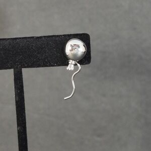 Trifari Lapel Pin Tie Tack Balloon Silver Tone Vintage Signed Estate Novelty